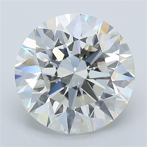 Picture of Natural Diamond 4.36 Carats, Round with Excellent Cut, I Color, VVS2 Clarity and Certified by GIA