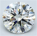 Natural Diamond 3.42 Carats, Round with Excellent Cut, J Color, SI1 Clarity and Certified by GIA