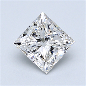 1.70 Carats, Princess Diamond with  Cut, G Color, VS2 Clarity and Certified by GIA