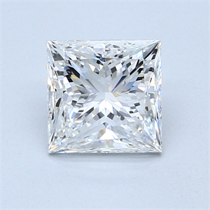 1.51 Carats, Princess Diamond with  Cut, E Color, SI1 Clarity and Certified by GIA