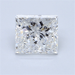2.50 Carats, Princess Diamond with  Cut, E Color, SI2 Clarity and Certified by GIA