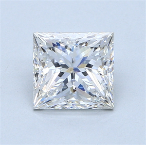 1.50 Carats, Princess Diamond with  Cut, F Color, SI1 Clarity and Certified by GIA