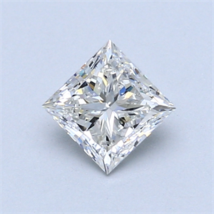 0.70 Carats, Princess Diamond with  Cut, F Color, VS2 Clarity and Certified by GIA