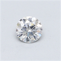 Natural Diamond 0.41 Carats, Round with Very Good Cut, F Color, SI2 Clarity and Certified by GIA