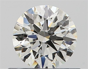 Picture of Natural Diamond 0.52 Carats, Round with Excellent Cut, I Color, VS2 Clarity and Certified by GIA