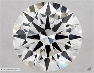 Picture of Natural Diamond 0.41 Carats, Round with Excellent Cut, F Color, VS2 Clarity and Certified by GIA