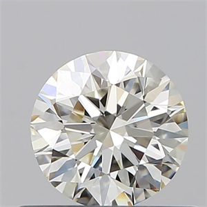 Picture of Natural Diamond 0.53 Carats, Round with Excellent Cut, K Color, VVS2 Clarity and Certified by GIA