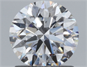 Natural Diamond 1.30 Carats, Round with Excellent Cut, D Color, VVS1 Clarity and Certified by GIA