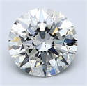 Natural Diamond 4.01 Carats, Round with Excellent Cut, H Color, SI2 Clarity and Certified by GIA