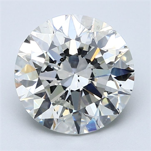 Picture of Natural Diamond 4.01 Carats, Round with Excellent Cut, H Color, SI2 Clarity and Certified by GIA