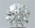 Natural Diamond 2.05 Carats, Round with Excellent Cut, J Color, SI2 Clarity and Certified by GIA