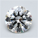 Natural Diamond 1.70 Carats, Round with Excellent Cut, H Color, VVS1 Clarity and Certified by GIA