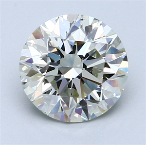 2.50 Carats, Round Diamond with Excellent Cut, K Color, SI1 Clarity and Certified by GIA