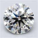 Natural Diamond 4.01 Carats, Round with Very Good Cut, J Color, SI2 Clarity and Certified by GIA