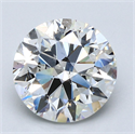 Natural Diamond 3.41 Carats, Round with Excellent Cut, H Color, SI1 Clarity and Certified by GIA