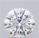 Natural Diamond 2.06 Carats, Round with Excellent Cut, D Color, VS2 Clarity and Certified by GIA