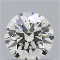 Natural Diamond 0.53 Carats, Round with Excellent Cut, J Color, VVS2 Clarity and Certified by GIA