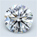 Natural Diamond 1.90 Carats, Round with Excellent Cut, D Color, VVS1 Clarity and Certified by GIA