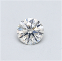 Natural Diamond 0.40 Carats, Round with Excellent Cut, I Color, SI2 Clarity and Certified by GIA