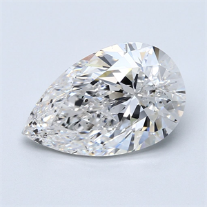 Picture of Natural Diamond 5.03 Carats, Pear with  Cut, F Color, SI2 Clarity and Certified by GIA