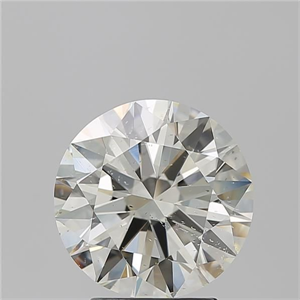 Picture of Natural Diamond 3.01 Carats, Round with Excellent Cut, K Color, SI2 Clarity and Certified by GIA