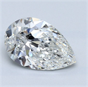 Natural Diamond 1.72 Carats, Pear with  Cut, G Color, SI1 Clarity and Certified by GIA