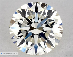 Picture of Natural Diamond 0.54 Carats, Round with Excellent Cut, K Color, VVS2 Clarity and Certified by GIA