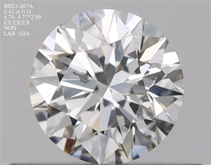 Picture of Natural Diamond 0.42 Carats, Round with Excellent Cut, G Color, I1 Clarity and Certified by GIA