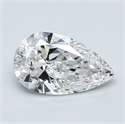 Natural Diamond 1.20 Carats, Pear with  Cut, D Color, VVS1 Clarity and Certified by GIA