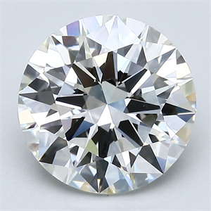 Picture of Natural Diamond 2.70 Carats, Round with Excellent Cut, I Color, VVS2 Clarity and Certified by GIA