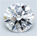 Natural Diamond 2.50 Carats, Round with Excellent Cut, F Color, VVS1 Clarity and Certified by GIA