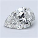 Natural Diamond 1.70 Carats, Pear with  Cut, H Color, SI2 Clarity and Certified by GIA