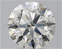 Natural Diamond 2.50 Carats, Round with Excellent Cut, J Color, SI1 Clarity and Certified by GIA