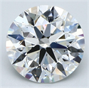 Natural Diamond 2.50 Carats, Round with Excellent Cut, F Color, VVS2 Clarity and Certified by GIA