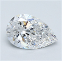 Natural Diamond 1.30 Carats, Pear with  Cut, D Color, VVS1 Clarity and Certified by GIA