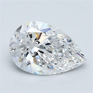 Picture of Natural Diamond 1.30 Carats, Pear with  Cut, D Color, VVS1 Clarity and Certified by GIA