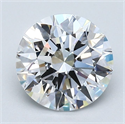 Natural Diamond 1.82 Carats, Round with Excellent Cut, D Color, VVS1 Clarity and Certified by GIA