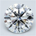 Natural Diamond 2.34 Carats, Round with Excellent Cut, D Color, SI1 Clarity and Certified by GIA