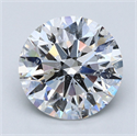 Natural Diamond 5.01 Carats, Round with Excellent Cut, D Color, SI2 Clarity and Certified by GIA