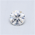 Natural Diamond 0.40 Carats, Round with Excellent Cut, G Color, I1 Clarity and Certified by GIA