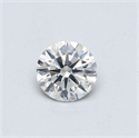 Natural Diamond 0.40 Carats, Round with Excellent Cut, H Color, SI2 Clarity and Certified by GIA