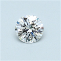 Natural Diamond 0.43 Carats, Round with Excellent Cut, D Color, VS2 Clarity and Certified by GIA