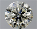 Natural Diamond 10.01 Carats, Round with Very Good Cut, K Color, SI2 Clarity and Certified by IGI