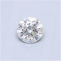 Natural Diamond 0.40 Carats, Round with Very Good Cut, F Color, I1 Clarity and Certified by GIA