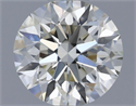 Natural Diamond 0.54 Carats, Round with Excellent Cut, I Color, VVS2 Clarity and Certified by IGI