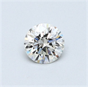 Natural Diamond 0.44 Carats, Round with Excellent Cut, H Color, IF Clarity and Certified by GIA