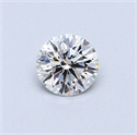 Natural Diamond 0.44 Carats, Round with Excellent Cut, D Color, VS2 Clarity and Certified by GIA