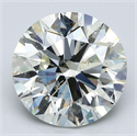 Natural Diamond 4.01 Carats, Round with Excellent Cut, K Color, SI2 Clarity and Certified by GIA