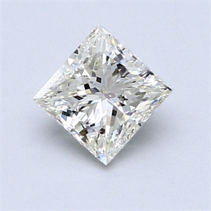 0.81 Carats, Princess Diamond with  Cut, G Color, SI1 Clarity and Certified by EGL