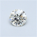 0.36 Carats, Round Diamond with Excellent Cut, H Color, IF Clarity and Certified by EGL